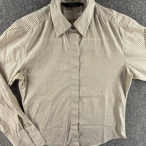 MAX MARA WEEKEND Striped Button Up Shirt Long Sleeve Italy Cotton Blend Women